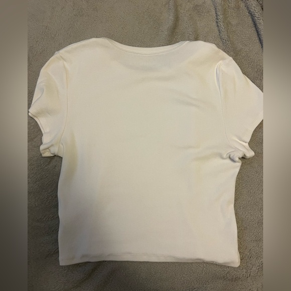 Abercrombie & Fitch White Soft & Sexy Ribbed Tee - Picture 3 of 4